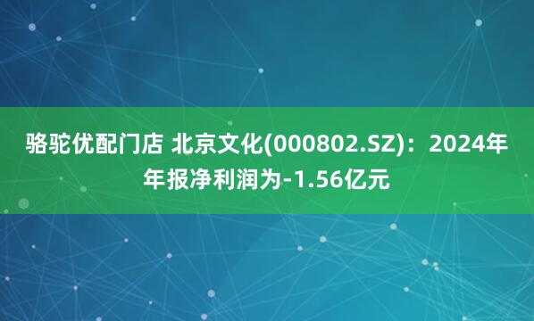 骆驼优配门店 北京文化(000802.SZ)：2024年年报净利润为-1.56亿元